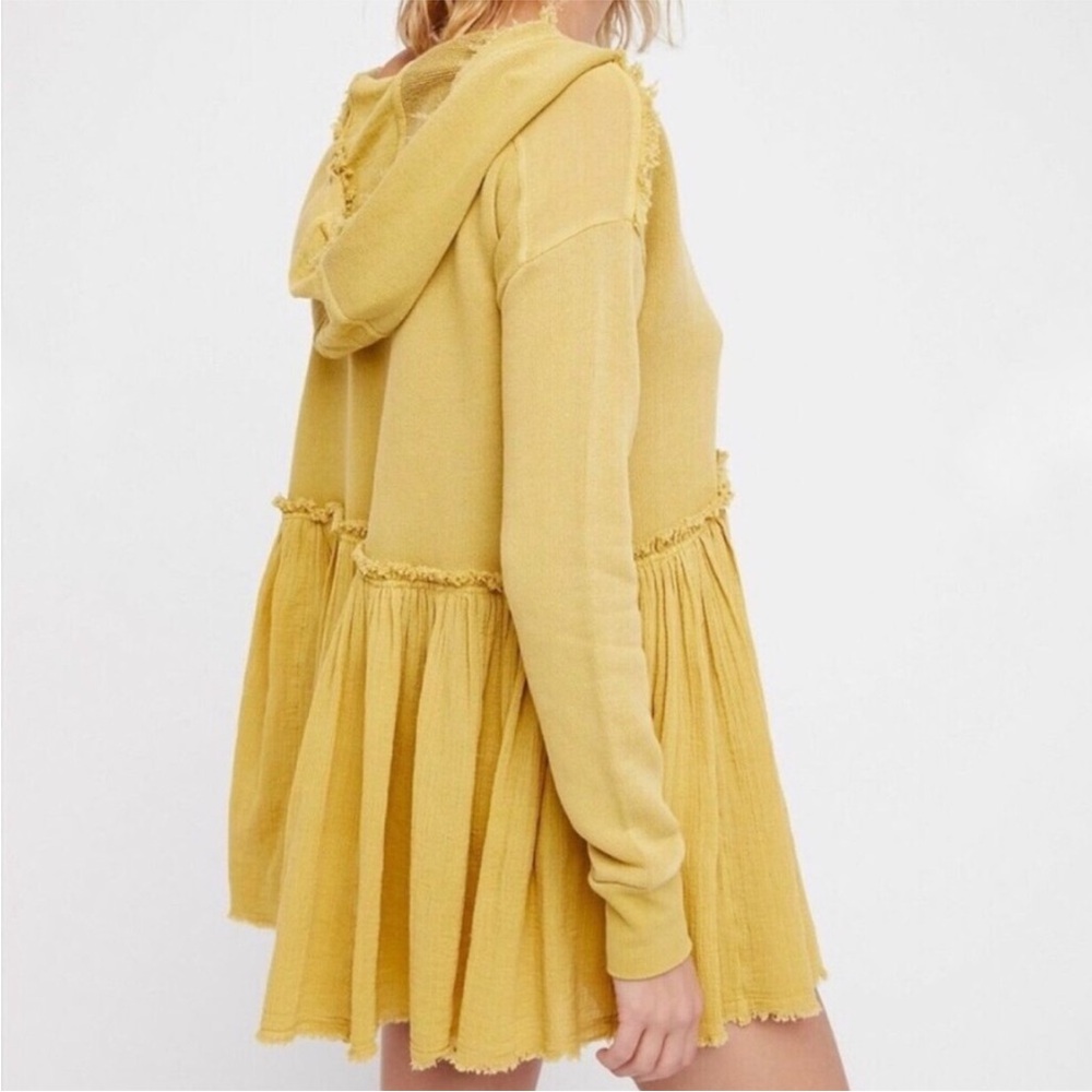 Free People Summer Dreams Pullover yellow mustard XS oversized